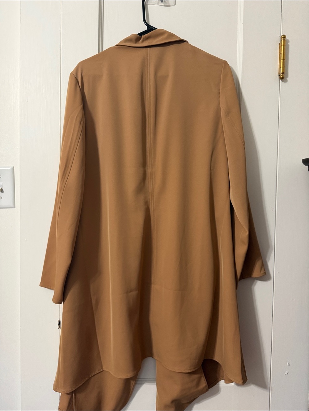 Alfani Tan Open-Front Draped Trench Coat - Picture 5 of 5